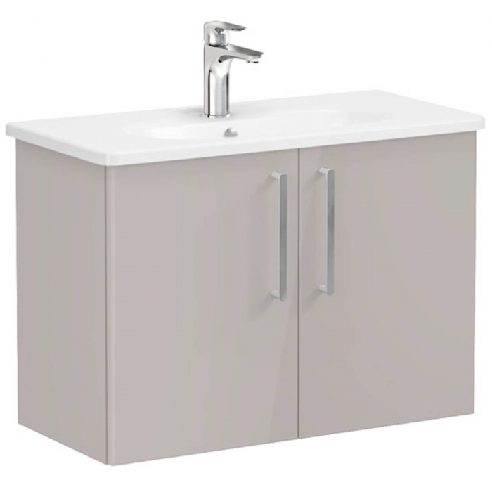 Unitate de baza lavoar baie, cu usi 80cm, compact, inalt gloss sahara beige, cu rounded lavoar   chiuveta baie    66405