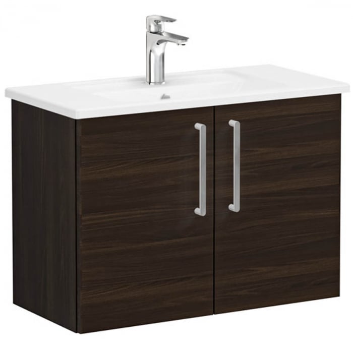 Unitate de baza lavoar baie, cu usi 80cm, compact, walnut, cu angular lavoar   chiuveta baie    66396