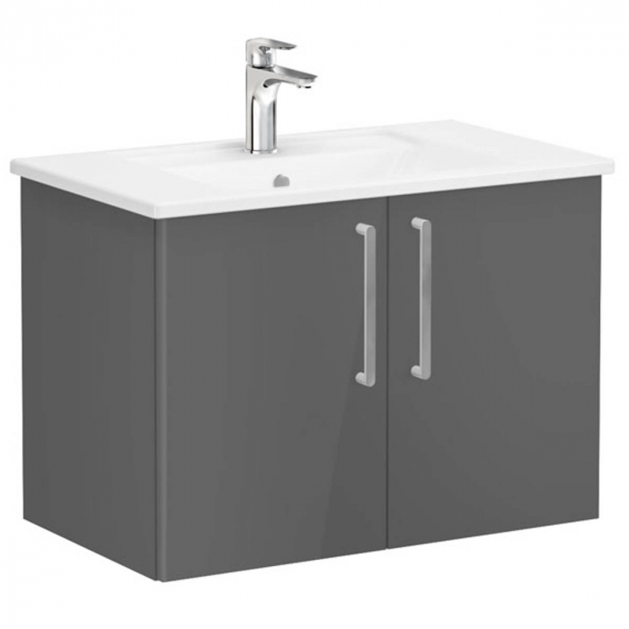 Unitate de baza lavoar baie, cu usi 80cm, inalt gloss anthracite, cu angular lavoar   chiuveta baie    66388