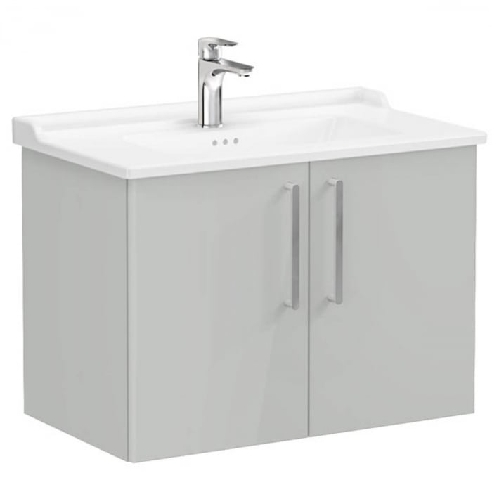 Unitate de baza lavoar baie, cu usi 80cm, inalt gloss pearl grey, cu classical lavoar   chiuveta baie    68157