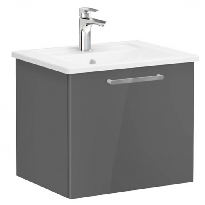 Unitate de baza lavoar baie, cu un sertar 60cm inalt gloss anthracite, cu angular lavoar chiuveta baie 66412