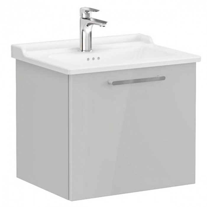 Unitate de baza lavoar baie, cu un sertar 60cm inalt gloss pearl grey, cu classical lavoar chiuveta baie 68211