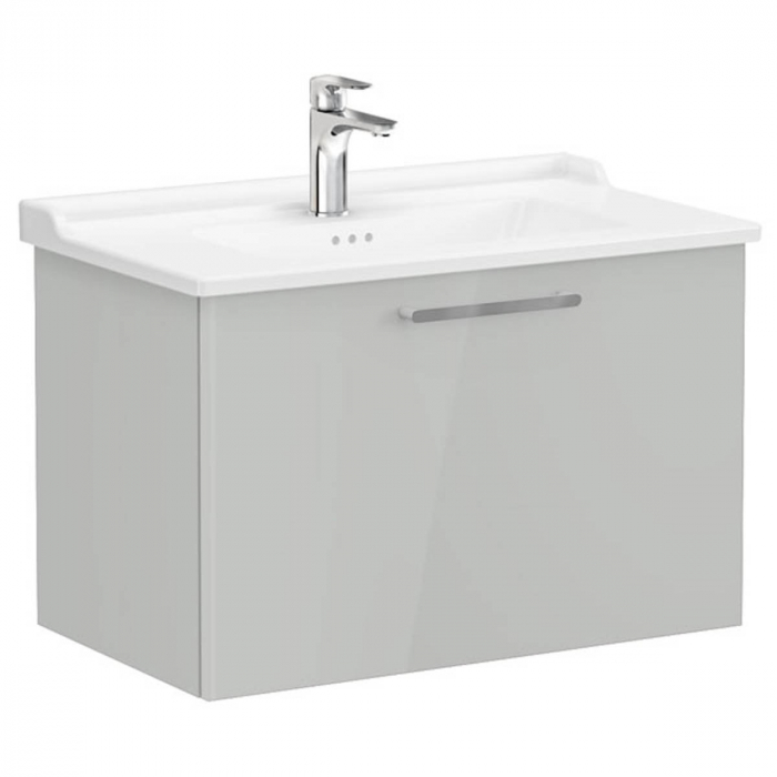 Unitate de baza lavoar baie, cu un sertar 80cm, inalt gloss pearl grey, cu classical lavoar chiuveta baie 68229