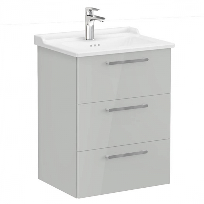 Unitate de baza lavoar baie, cu trei sertare 60cm inalt gloss pearl grey, cu classical lavoar   chiuveta baie    68342