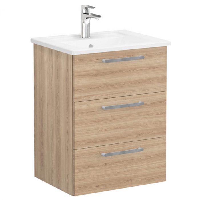 Unitate de baza lavoar baie, cu trei sertare 60cm natural oak, cu angular lavoar   chiuveta baie    66458