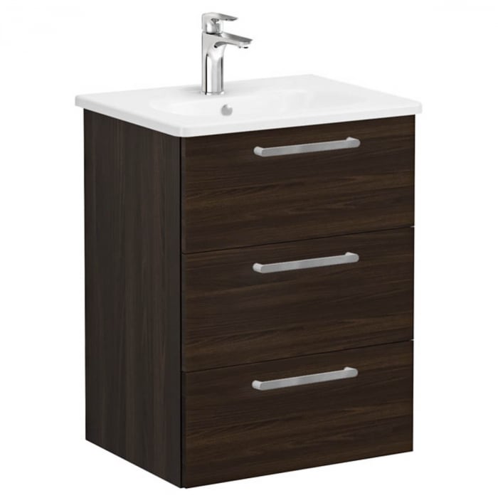 Unitate de baza lavoar baie, cu trei sertare 60cm walnut, cu rounded lavoar   chiuveta baie    66457