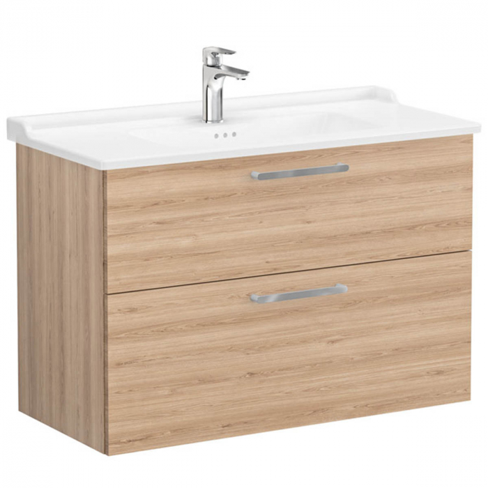 Unitate de baza lavoar baie, cu doua sertare 100cm, natural oak, cu classical lavoar   chiuveta baie    68330