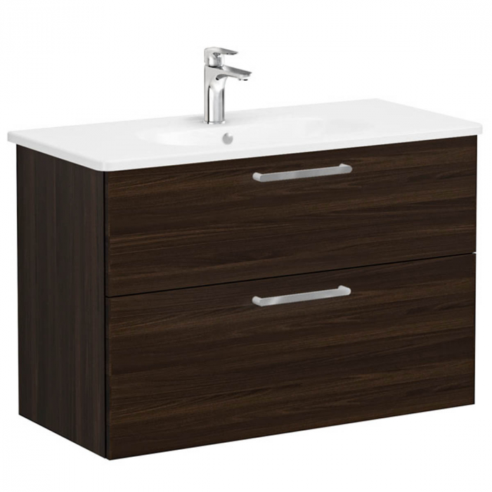 Unitate de baza lavoar baie, cu doua sertare 100cm, walnut, cu rounded lavoar   chiuveta baie    68321