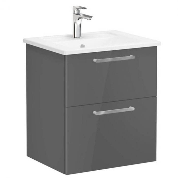 Unitate de baza lavoar baie, cu doua sertare 60cm inalt gloss anthracite, cu angular lavoar   chiuveta baie    66292