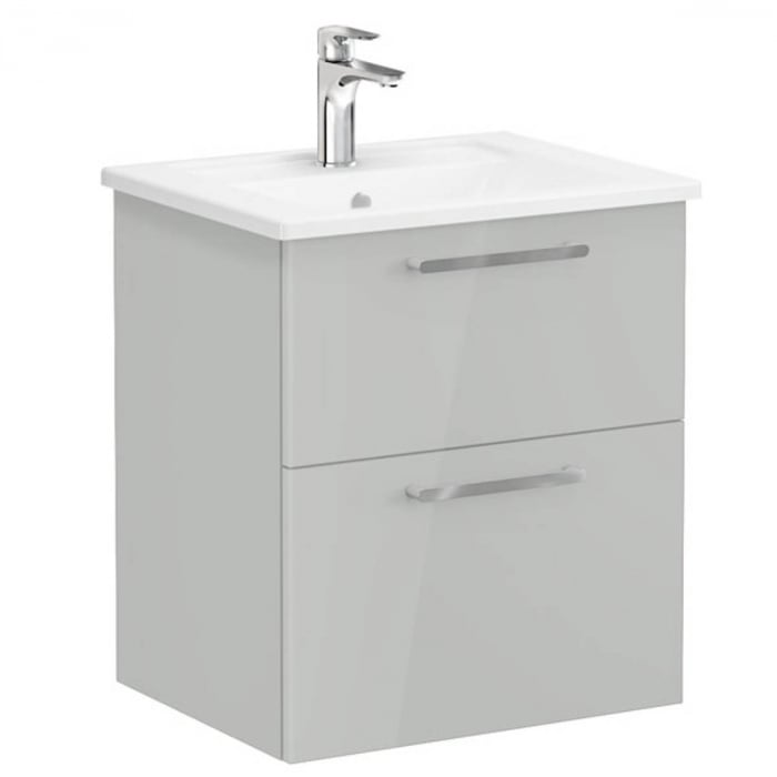 Unitate de baza lavoar baie, cu doua sertare 60cm inalt gloss pearl grey, cu angular lavoar   chiuveta baie    66298