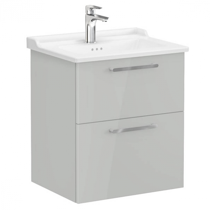 Unitate de baza lavoar baie, cu doua sertare 60cm inalt gloss pearl grey, cu classical lavoar   chiuveta baie    68276