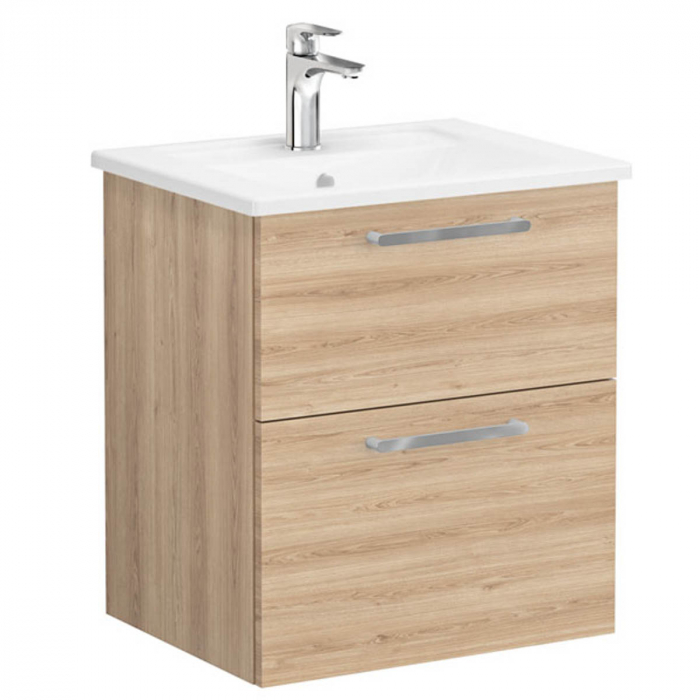 Unitate de baza lavoar baie, cu doua sertare 60cm natural oak, cu angular lavoar   chiuveta baie    66290