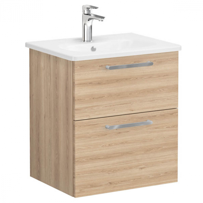 Unitate de baza lavoar baie, cu doua sertare 60cm natural oak, cu rounded lavoar chiuveta baie 66291