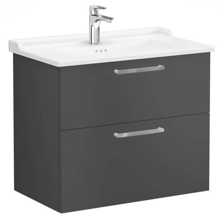 Unitate de baza lavoar baie, cu doua sertare 80cm, mat storm grey, cu classical lavoar   chiuveta baie    68298