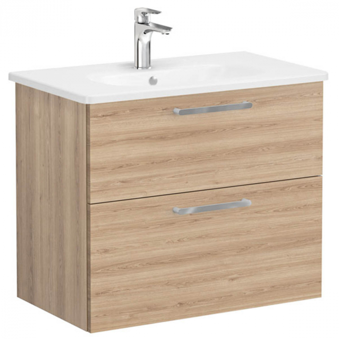 Unitate de baza lavoar baie, cu doua sertare 80cm, natural oak, cu rounded lavoar   chiuveta baie    66303