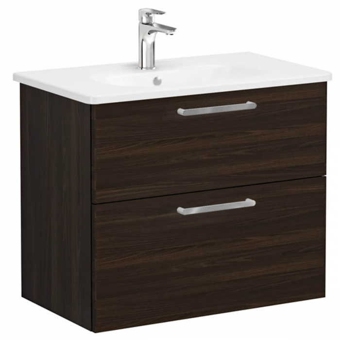 Unitate de baza lavoar baie, cu doua sertare 80cm, walnut, cu rounded lavoar   chiuveta baie    66301