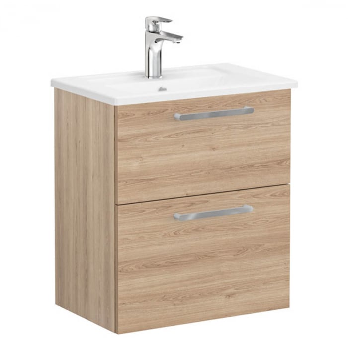 Unitate de baza lavoar baie, cu doua sertare, compact 60cm natural oak, cu angular lavoar   chiuveta baie    68097