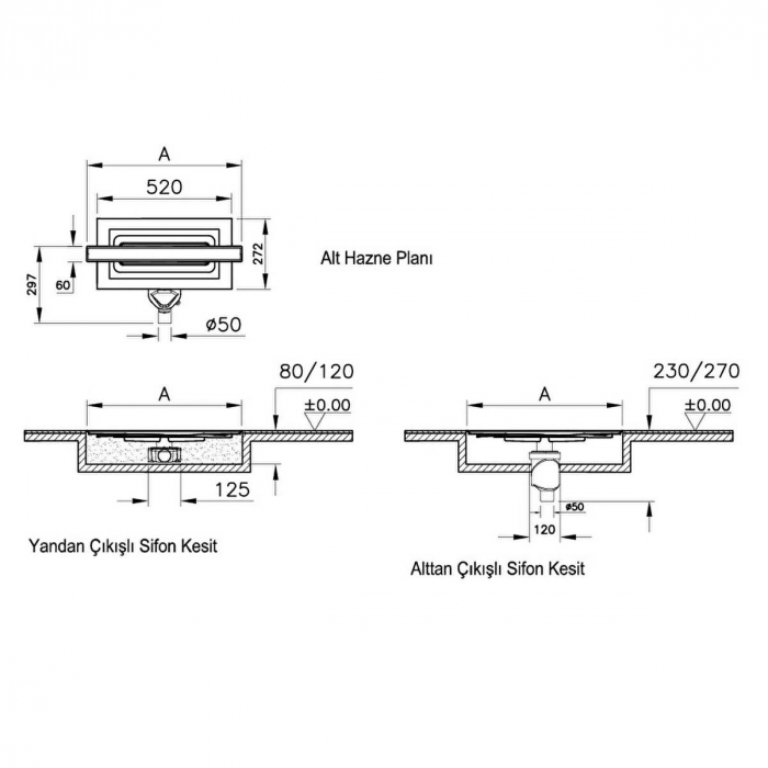 Canal / rigola de dus 100 060 mat evacuare verticala s | 59980481000 [2]