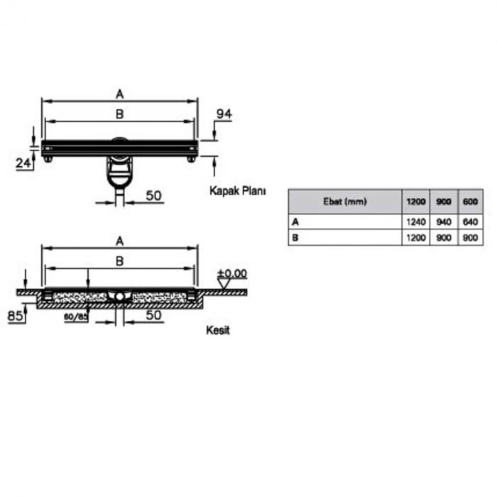 Canal / rigola de dus 100 060 rectangulara thin-cut shine | 59980122000 [2]
