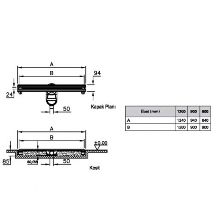 Canal / rigola de dus 100 120 rectangulara thin-cut matt | 59980132000 [2]