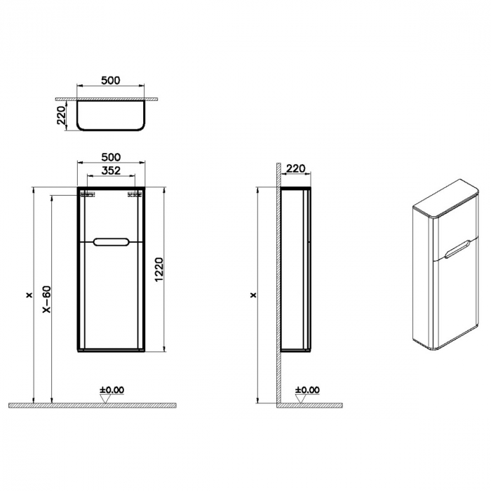 compact tall unit, dreapta alb mat | 66154 [2]