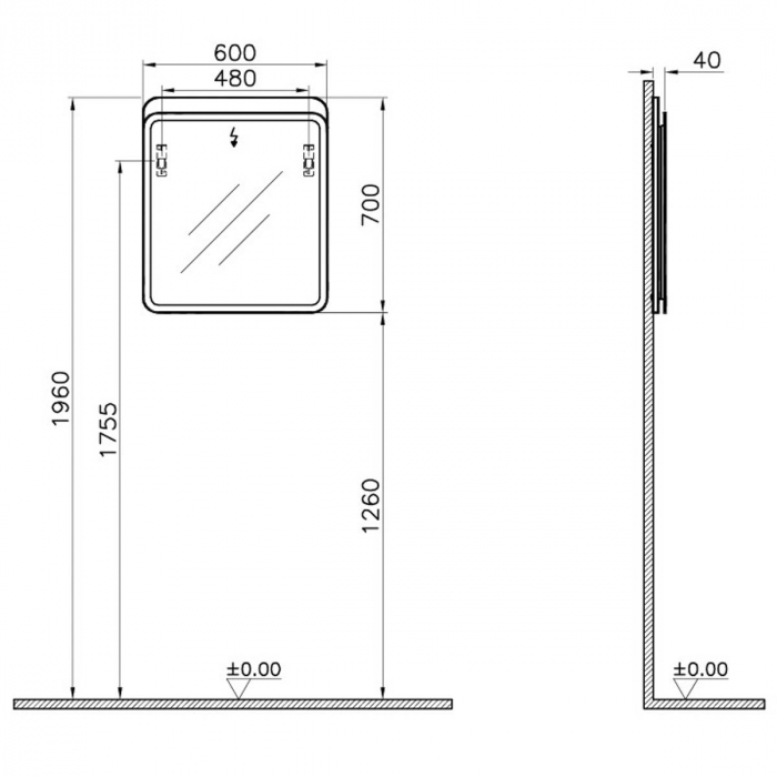 mirror 60cm light oak | 60889 [2]