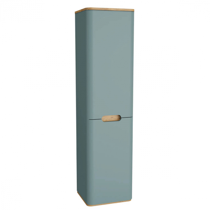 tall unit, 40cm, cu laundry basket, fara legs, mat fjord green, stanga | 65892 [1]
