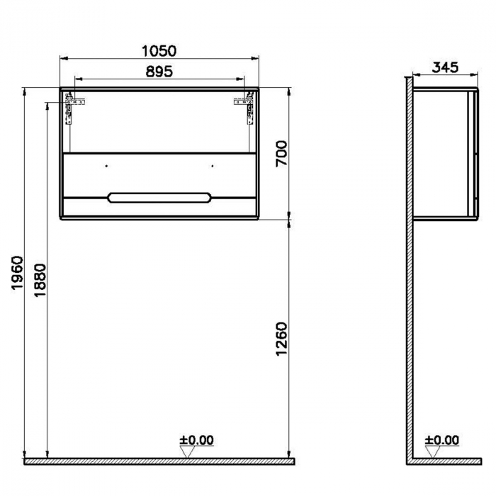 upper cabinet, 105cm, alb mat | 60885 [2]
