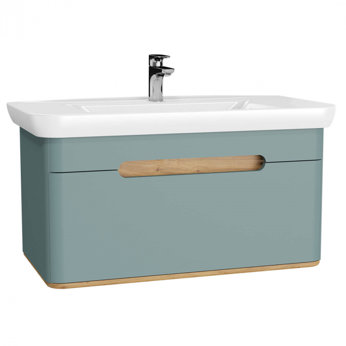 Unitate de baza lavoar baie 100cm, cu 1 drawer, fara legs, mat fjord green   65875