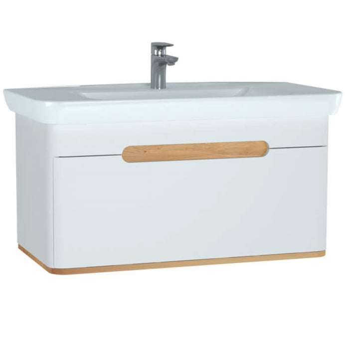 Unitate de baza lavoar baie 100cm, cu 1 drawer, fara legs, alb mat   60814