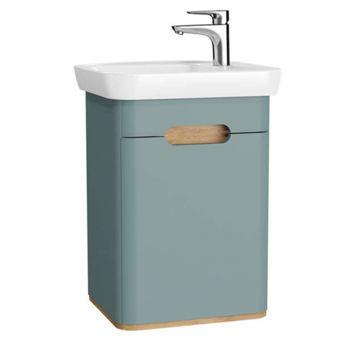 Unitate de baza lavoar baie 50cm cu usi, fara legs, mat fjord green, dreapta   65869