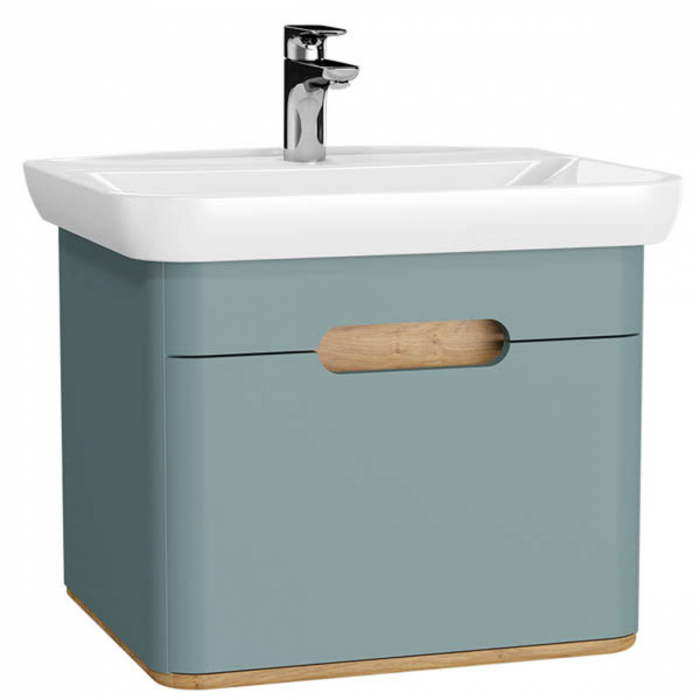 Unitate de baza lavoar baie, 65cm, cu 1 drawer, fara legs, mat fjord green   65873