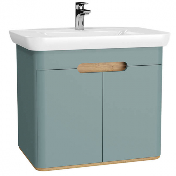 Unitate de baza lavoar baie 80cm, cu usi, fara legs, mat fjord green   65871