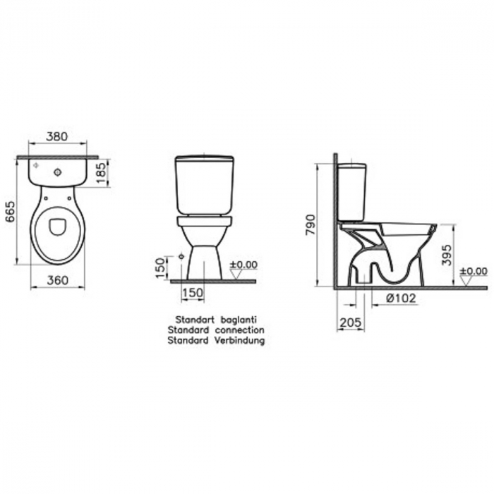 Vas WC compact evacuare verticala | 5110L003-0075 [2]