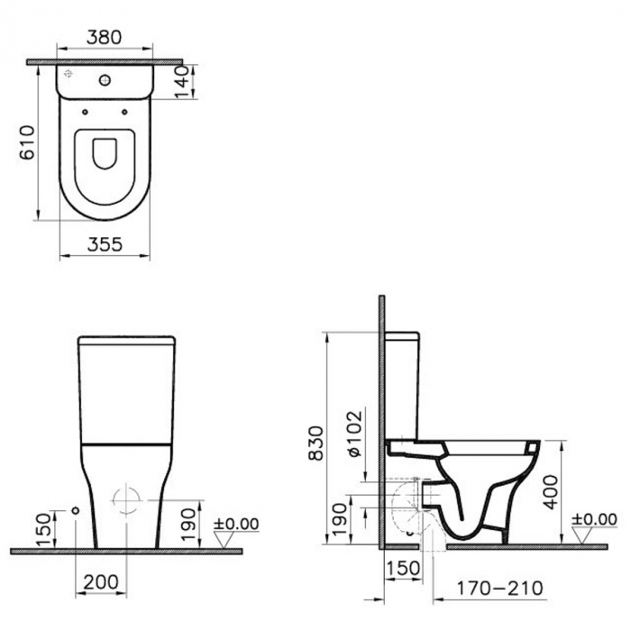 Vas WC compact lipit de perete | 5780L003-0096 [2]
