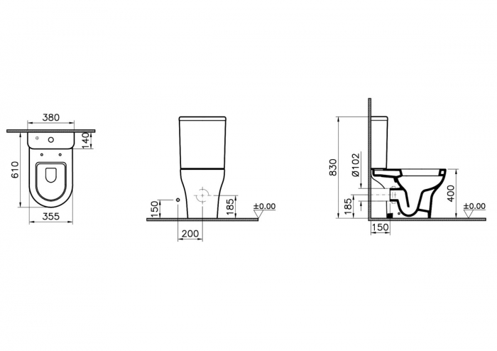 Vas WC compact spatele deschis | 5781L003-0075 [2]