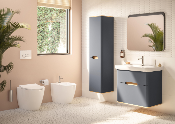 Vas WC stativ lipit de perete 54cm, evacuare orizontala, alb | 5985B003-0075 [3]