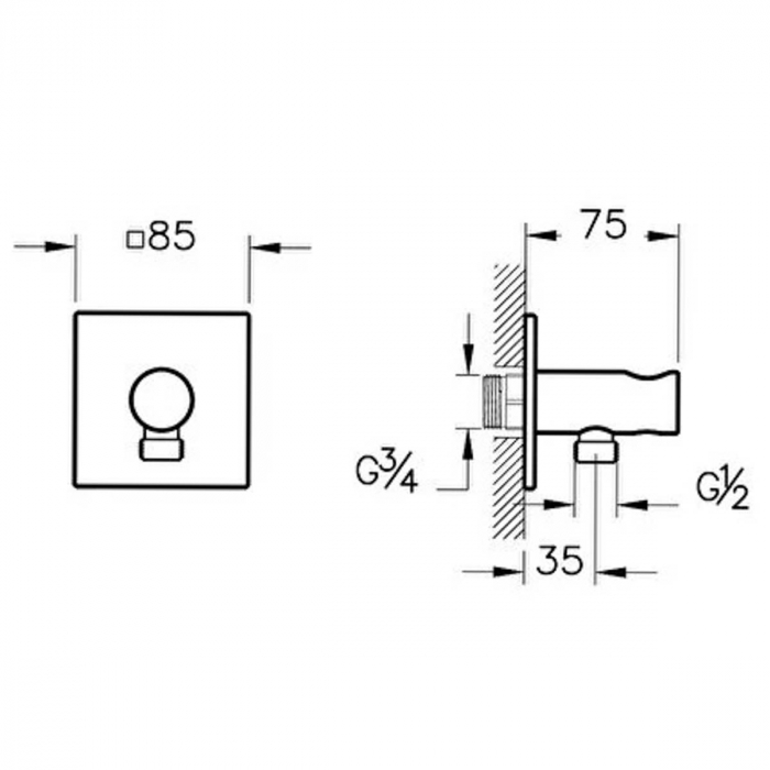 Suit Cot de iesire dus incastrata, cupru | A4283229 [2]