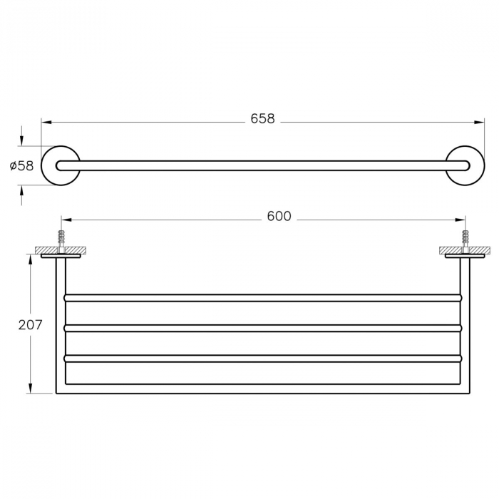Suport pentru prosop baie, triple, crom | A44899 [2]
