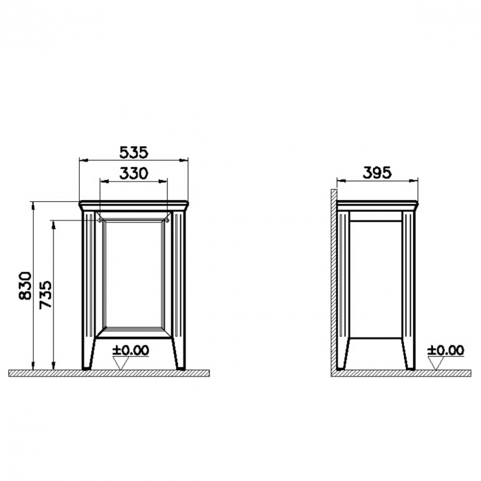 Mid unit, 55cm, alb mat, stanga | 62246 [2]