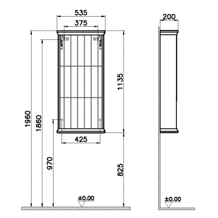 Open unit, 55cm, mat grey | 62253 [2]
