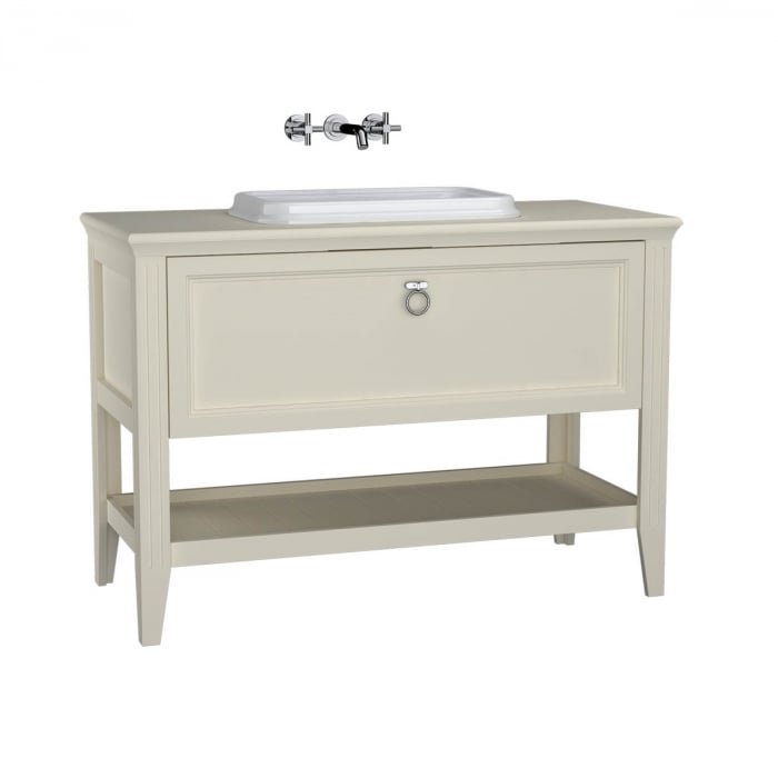 Unitate de baza lavoar baie 120 cm, cu drawer, cu pe blat lavoar   chiuveta baie mat ivory   62203