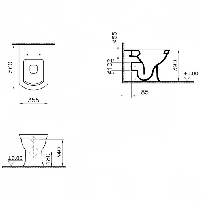 Vas WC single lipit de perete | 4164B003-0075 [2]