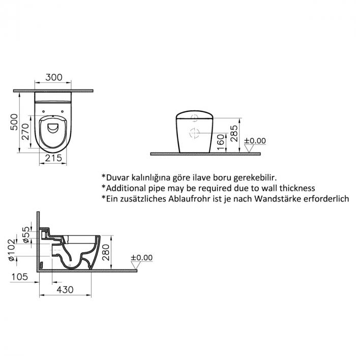 Vas WC copii smoothflush stativ lipit de perete, 50cm | 7361B003-0075 [2]