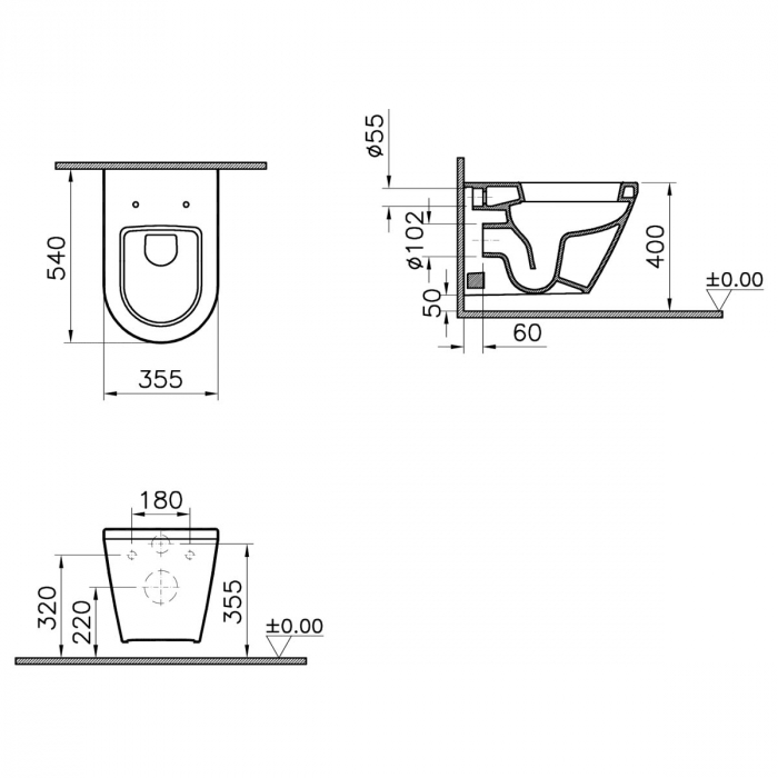 Vas WC suspendat 52cm | 7063B003-0075 [2]