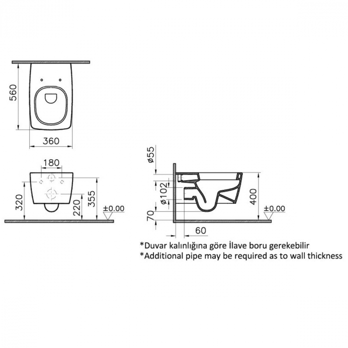Vas WC suspendat 56cm | 5676B003-0075 [2]