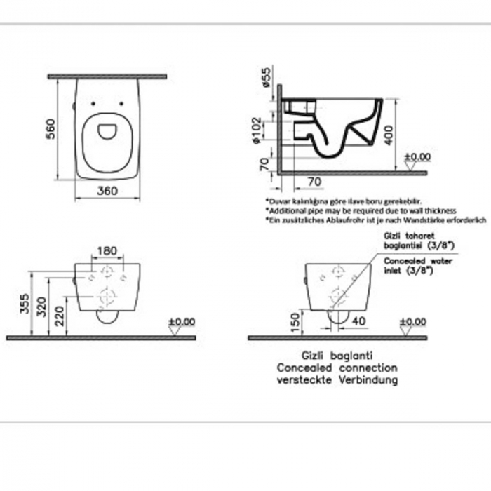 Vas WC suspendat cu functie bideu touchfree integrata | 5676B403-6592 [2]