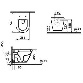 Vas WC suspendat fixare ascunsa 52cm | 7060B003-0075 [2]