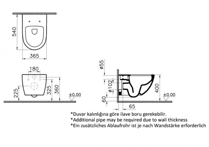 Vas WC suspendat rimless 54cm, alb | 7748B003-0075 [2]