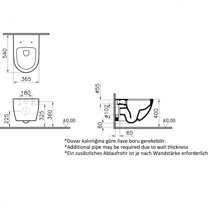 Vas WC suspendat rimless 54cm, negru mat | 7748B083-0101 [2]